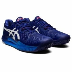 Asics Gel Resolution 8 Men's Clay Court Tennis Shoe (Dive Blue/White) -Volkl Sales Store 1041A076 405 SB FR GLB PNG 1280x1280 JPG 1024x1024