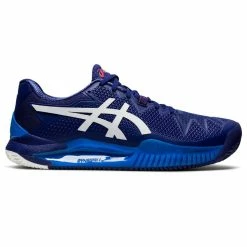 Asics Gel Resolution 8 Men's Clay Court Tennis Shoe (Dive Blue/White)