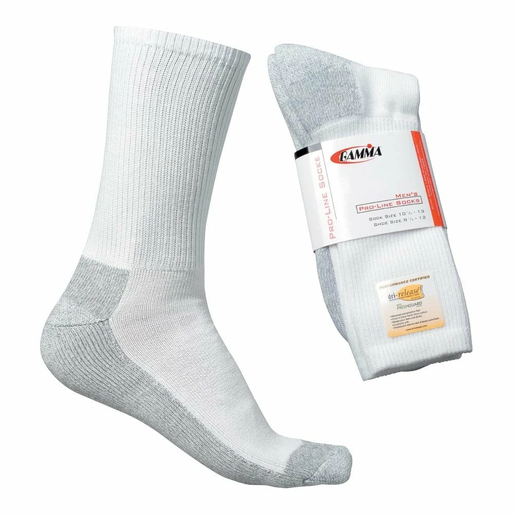 Gamma Men's Pro-Line Socks (White) 3 Gamma Men's Pro-Line Socks (White)