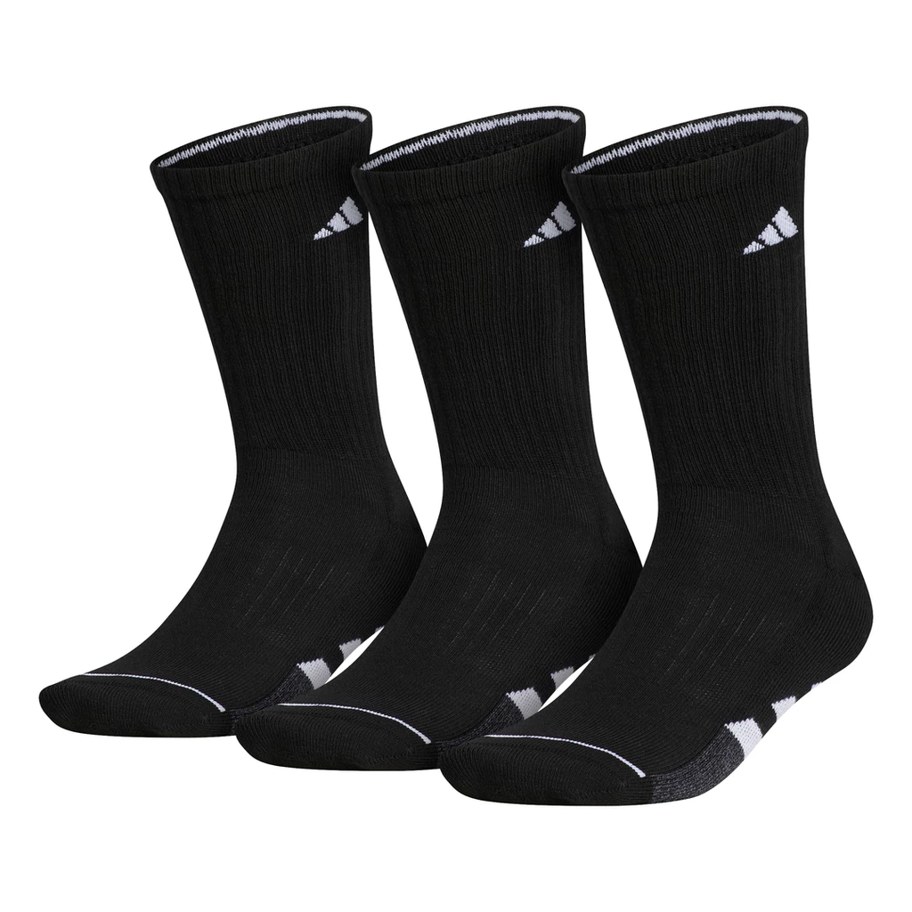 Adidas Men's Cushioned Crew Socks (Black) 3 Adidas Men's Cushioned Crew Socks (Black)