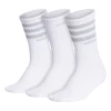 Adidas Women's 3 Stripe Quarter Crew Socks (White)