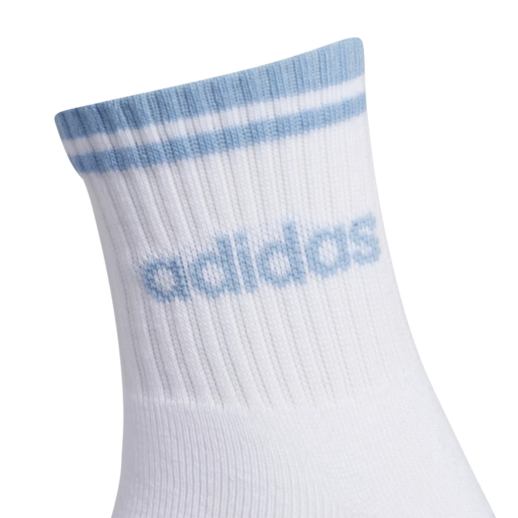 Adidas Women's Sport Stripe High Quarter Socks (White) 4 Adidas Women's Sport Stripe High Quarter Socks (White) - Image 2