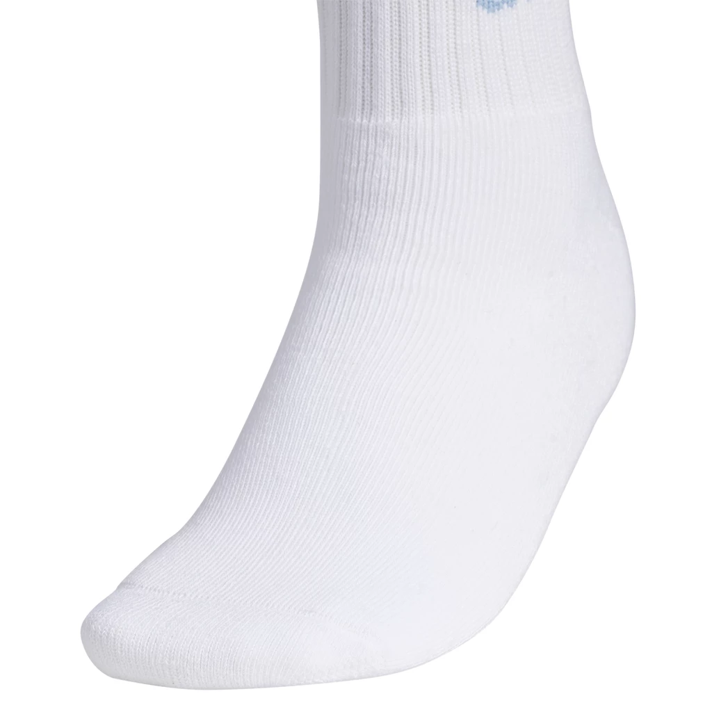 Adidas Women's Sport Stripe High Quarter Socks (White) 5 Adidas Women's Sport Stripe High Quarter Socks (White) - Image 3