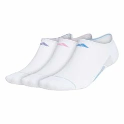 Adidas Women's Superlite 3 Stripe No-Show Socks (White)