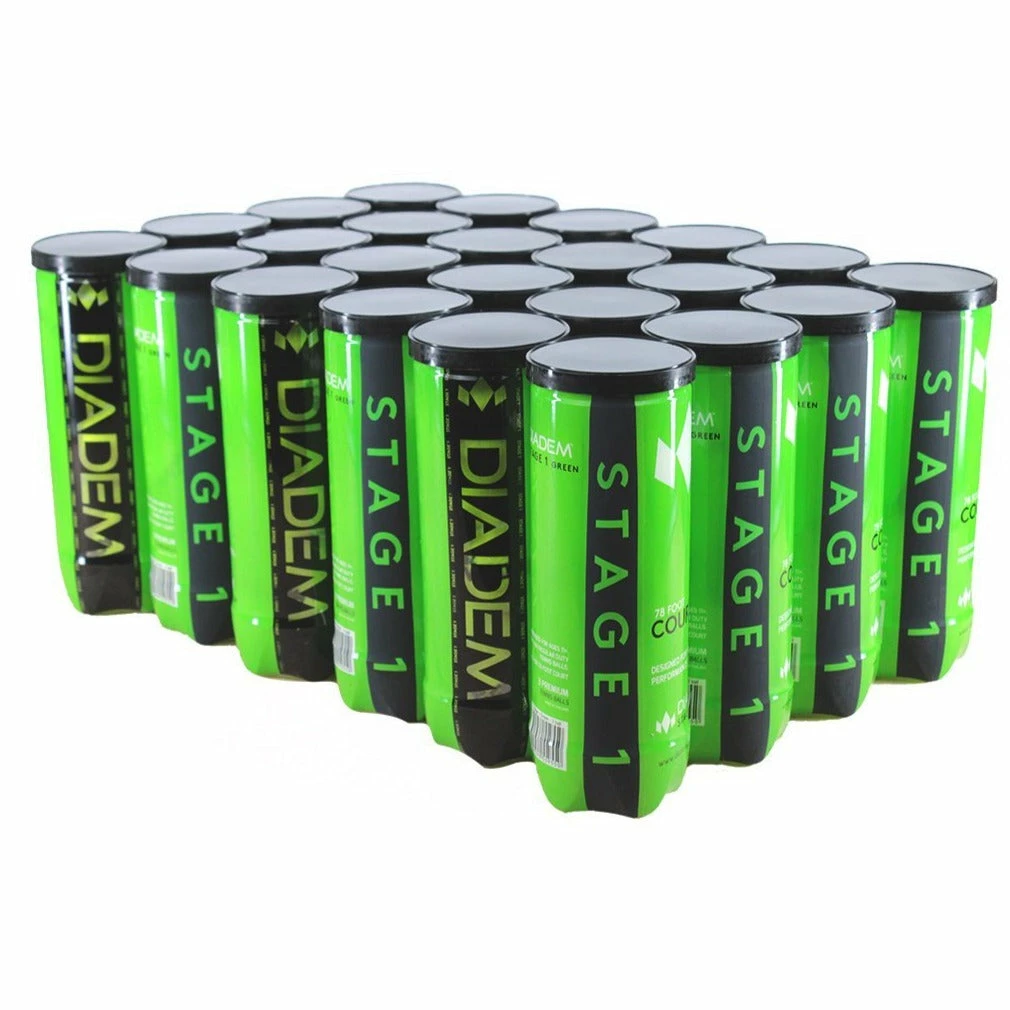 Diadem Premier Stage 1 Green Felt Junior Tennis Balls - 24 Can Case 3 Diadem Premier Stage 1 Green Felt Junior Tennis Balls - 24 Can Case
