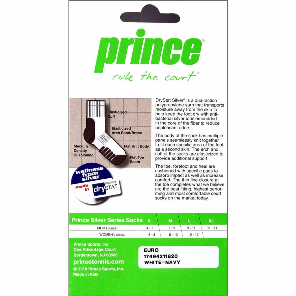 Prince Silver Series 1/4 Top Socks (White/Pink) 6 Prince Silver Series 1/4 Top Socks (White/Pink) - Image 4