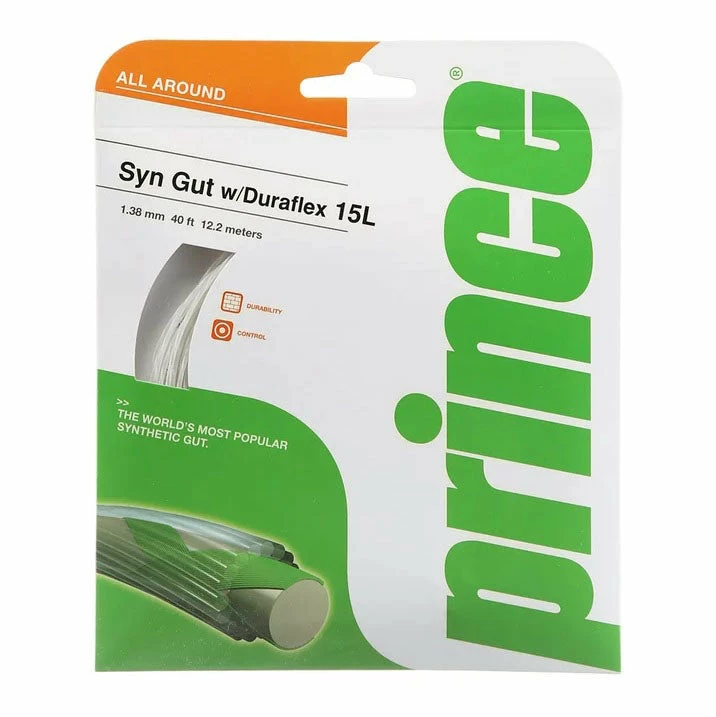 Prince Synthetic Gut 15L Duraflex Tennis String (White) 3 Prince Synthetic Gut 15L Duraflex Tennis String (White)