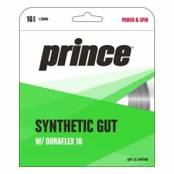 Prince Synthetic Gut 16 Duraflex Tennis String (Black)