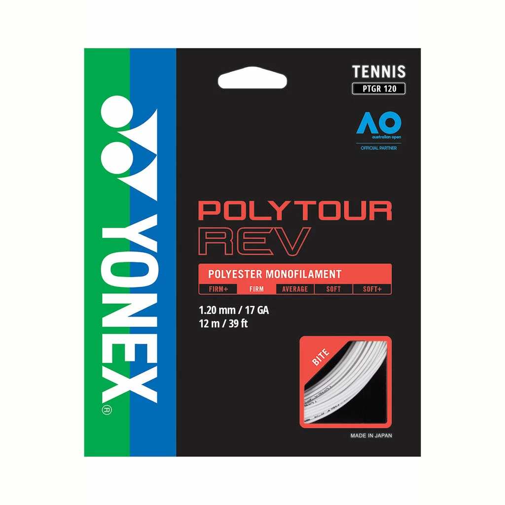 Yonex Poly Tour Rev 17 Tennis String (White) 3 Yonex Poly Tour Rev 17 Tennis String (White)