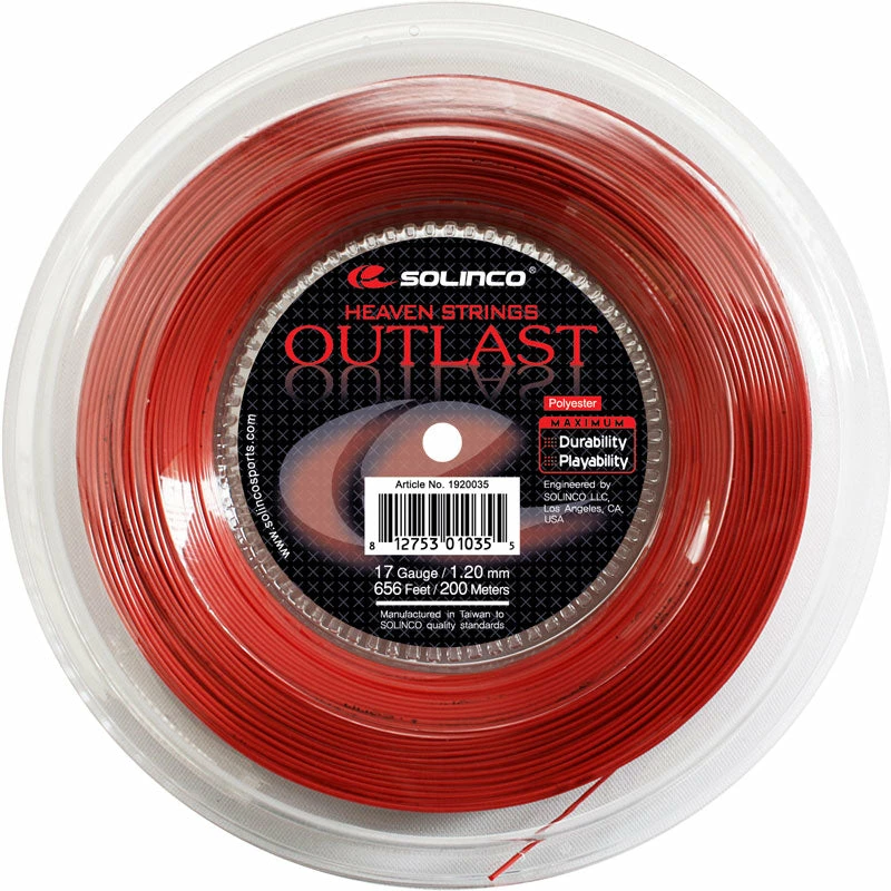 Solinco Outlast 17 Tennis String Reel (Red) 3 Solinco Outlast 17 Tennis String Reel (Red)