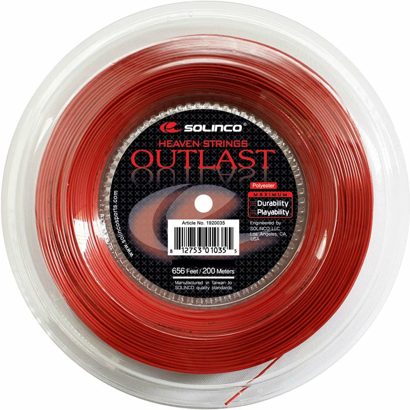 Solinco Outlast 16L Tennis String Reel (Red) 3 Solinco Outlast 16L Tennis String Reel (Red)